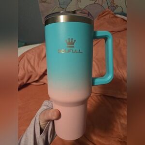 SOUFULL Blue and Pink Tumbler with Handle